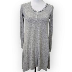White Crow Gray Henley Sweater Dress Tunic Size XS
